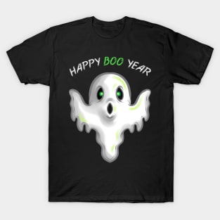 Ghost or Spirit Wishing A Happy Boo New Year T-Shirt